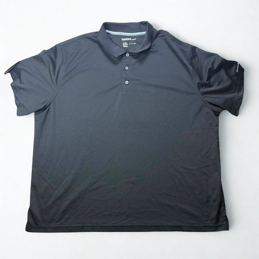 Reebok Golf Mens Polo Shirt 4XL Black Performance Short Sleeve Moisture Wicking